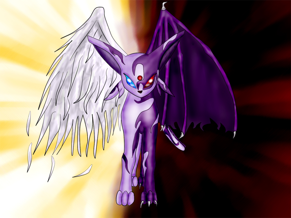Demonic/Angel Espeon by FireAnne