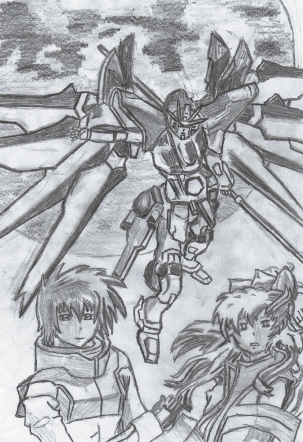 Kira, Lacus and Freedom by FireDragonz