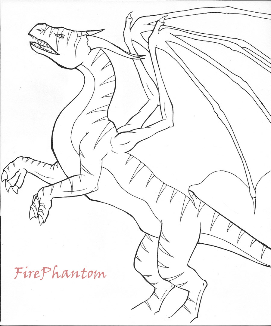 Dragon Lineart by FirePhantom24