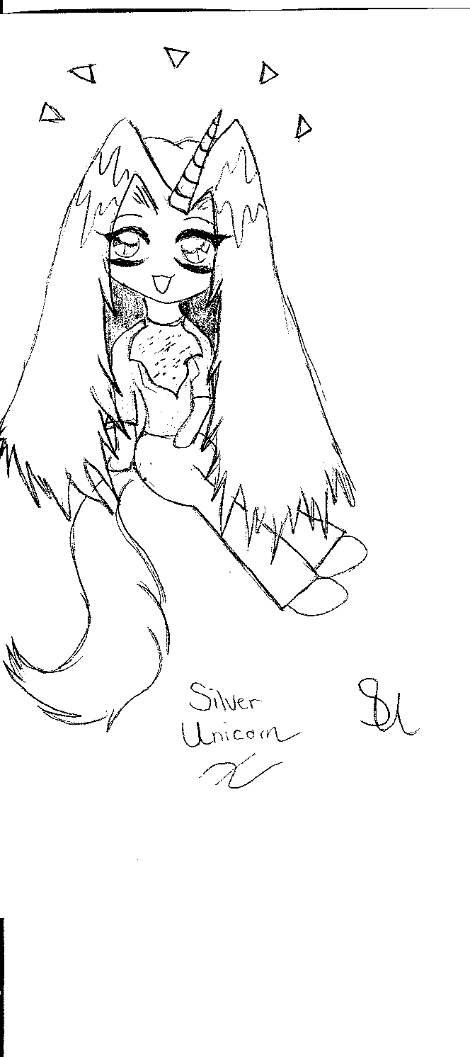 Chibi Silver Unicorn by FireWind