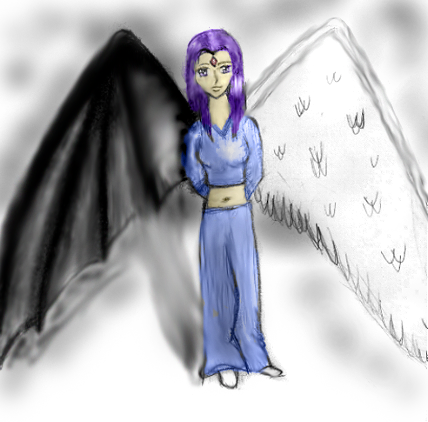 Angelic Raven in Color by Fire_lotus_flower