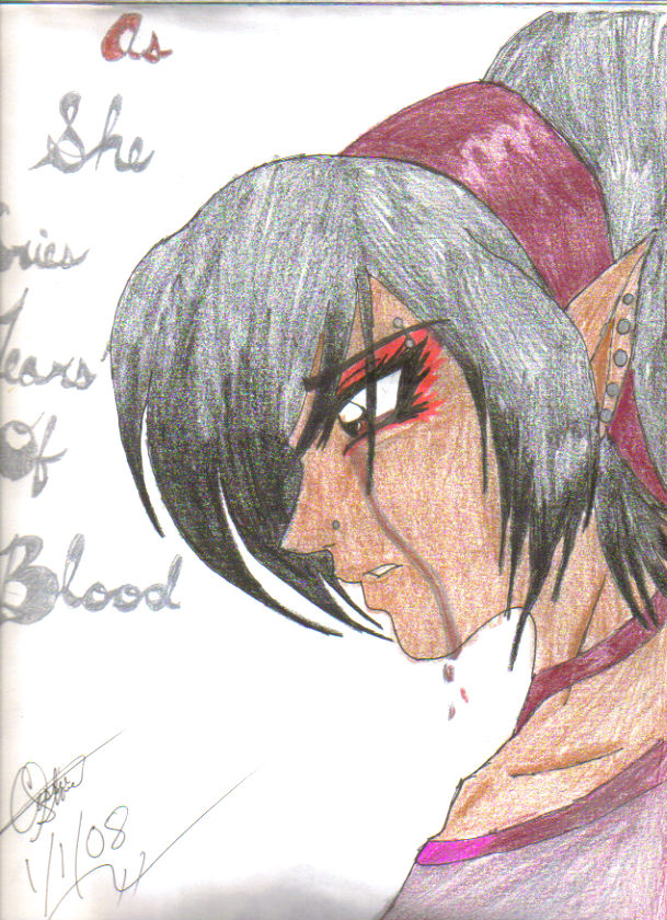 As She Cries Tears Of Blood by FireryChicky