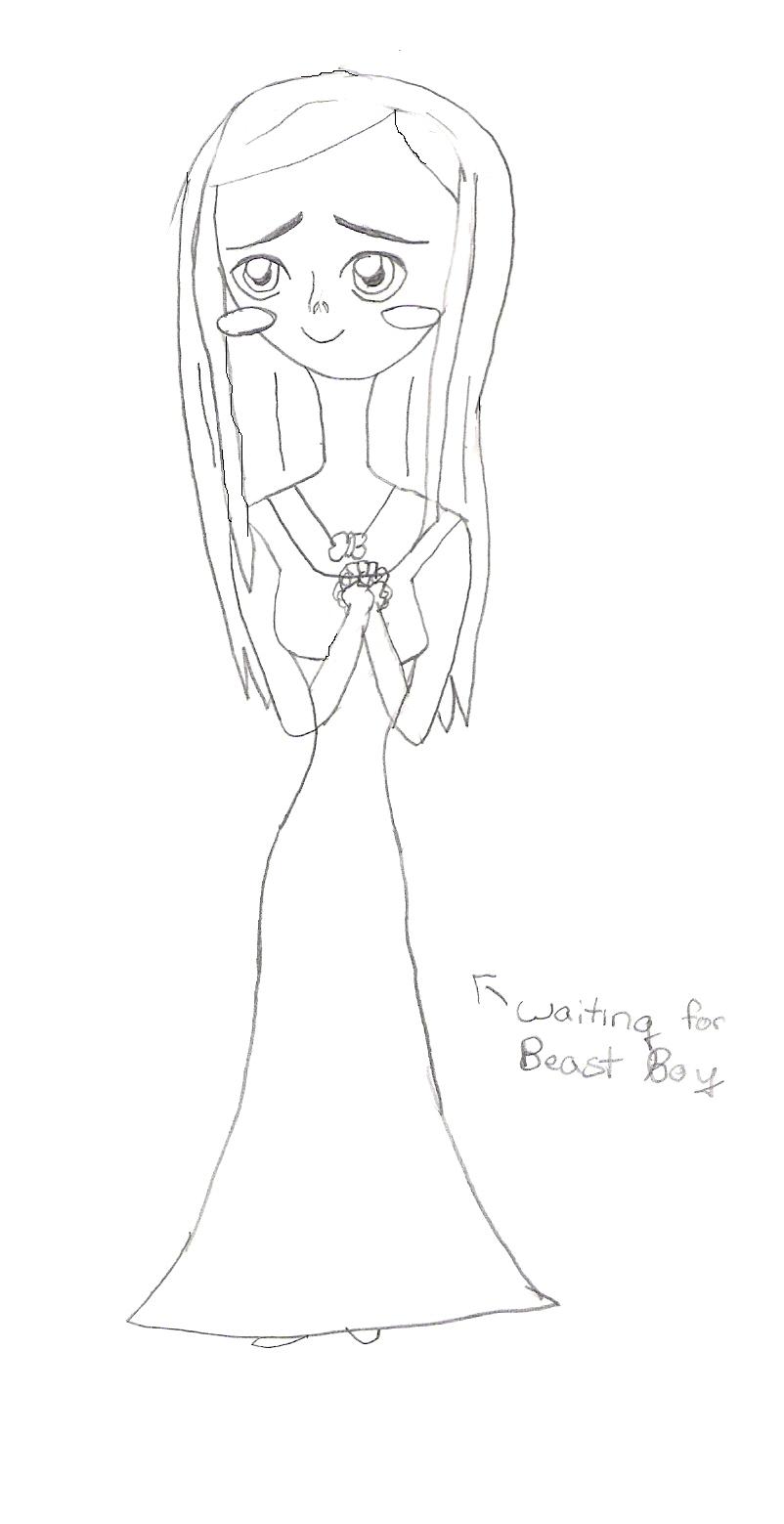 Terra in Prom Dress(uncolored)redone by Firey