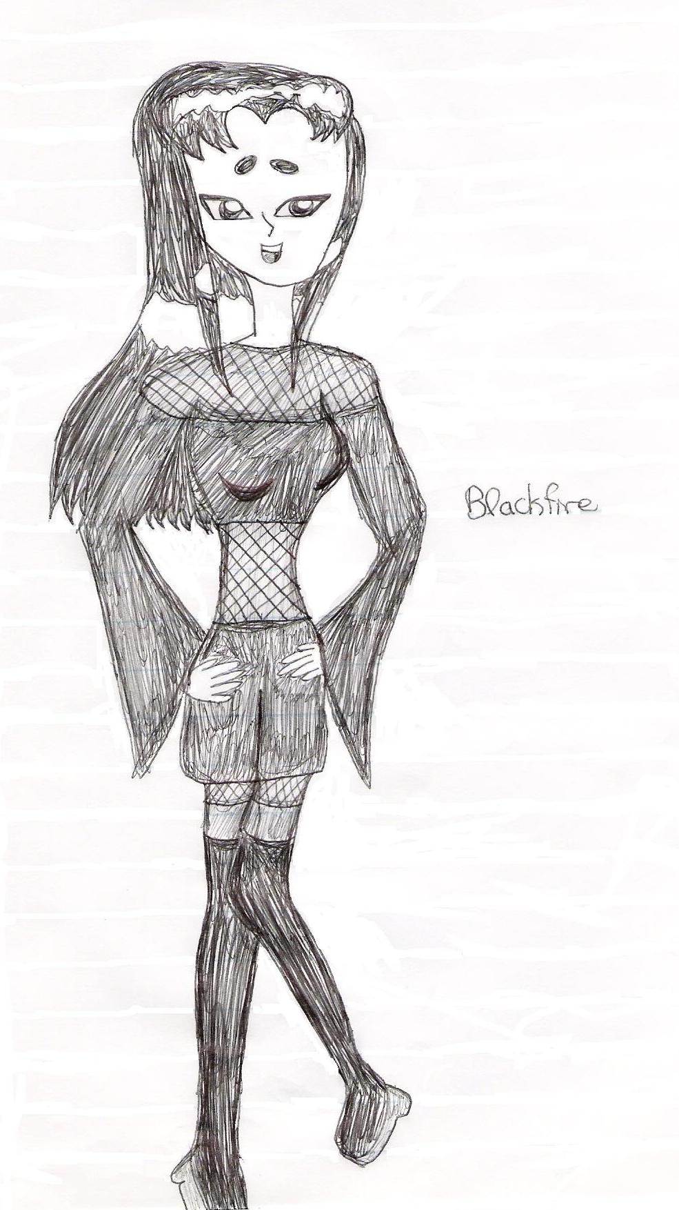 Blackfire has a new fashion statement!(uncolored) by Firey