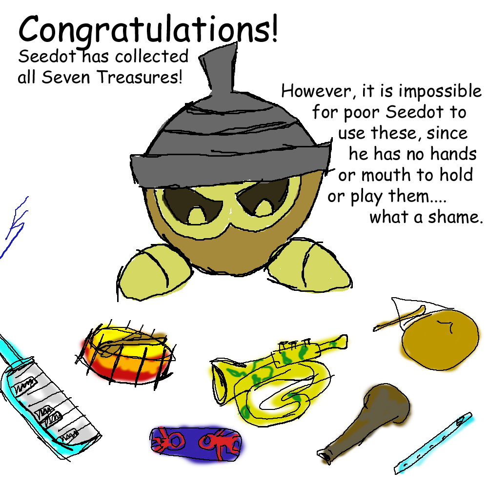 Seedot and the Seven Treasures by FlameShadow