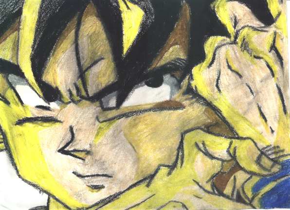 Goku in serious mood by Flesh_Wound