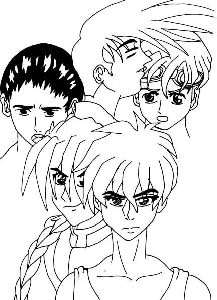 Gundam Wing Group Sketch by Flesh_Wound