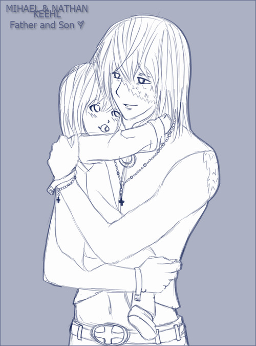 Mello and his child - Sketch by Flori-Hatake