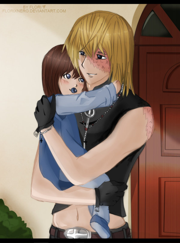 Mello and his child - Color by Flori-Hatake