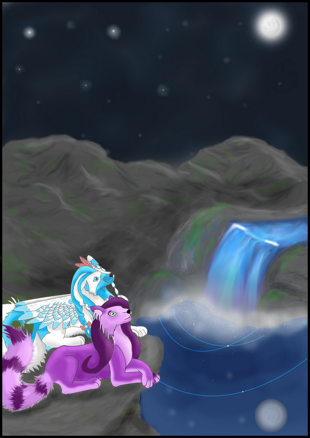 Glimmer, crystal waterfall by Fluffybunny
