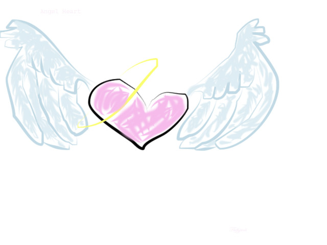Heart w/ Angel wings by Fluffypinkcottoncandy