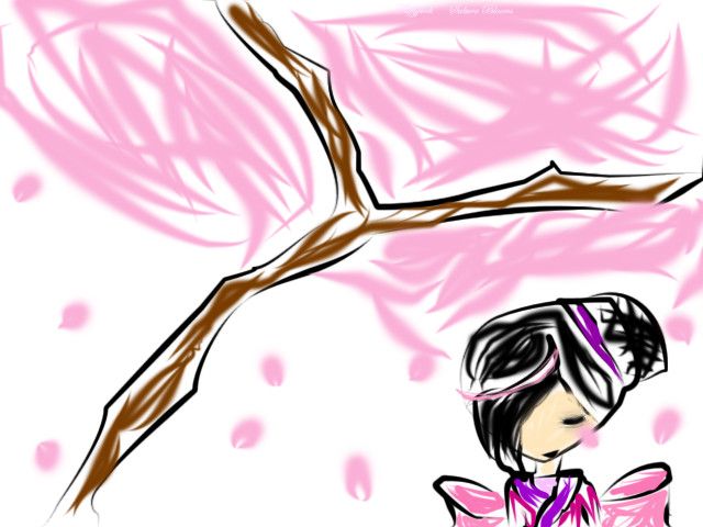 Girl under a tree by Fluffypinkcottoncandy