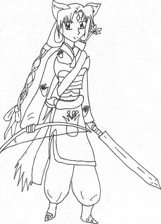 Yukiko (line art) by FluffysPrincess2968