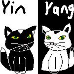 Yin + Yang Kitties by Flyinmonkey1010
