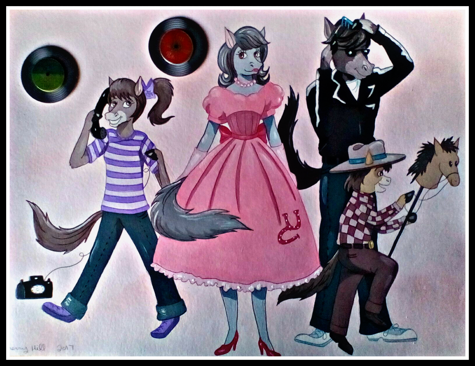 1950's Horse Family by FoxyFlapper