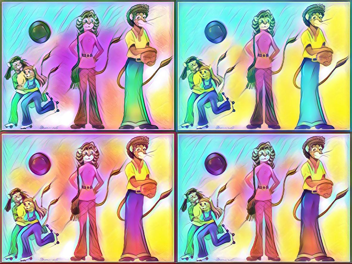 1970's Lion Family Pop Art by FoxyFlapper