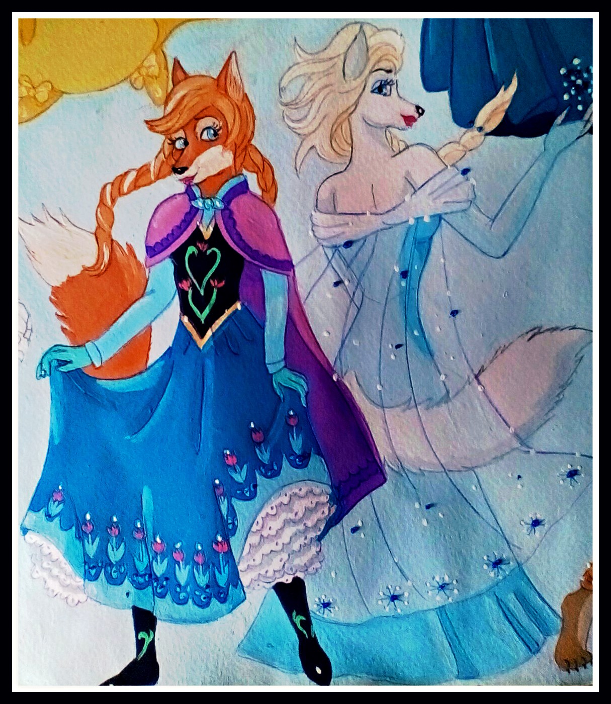 Anna and Elsa by FoxyFlapper