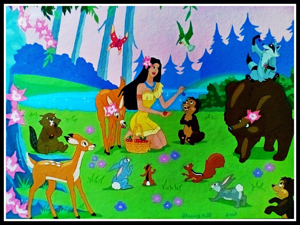 Pocahontas and her Animal Friends by FoxyFlapper