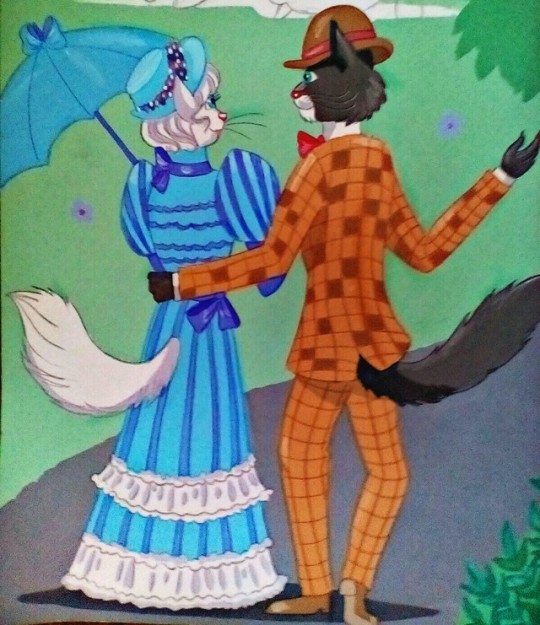 Early 1900's Cat Couple by FoxyFlapper