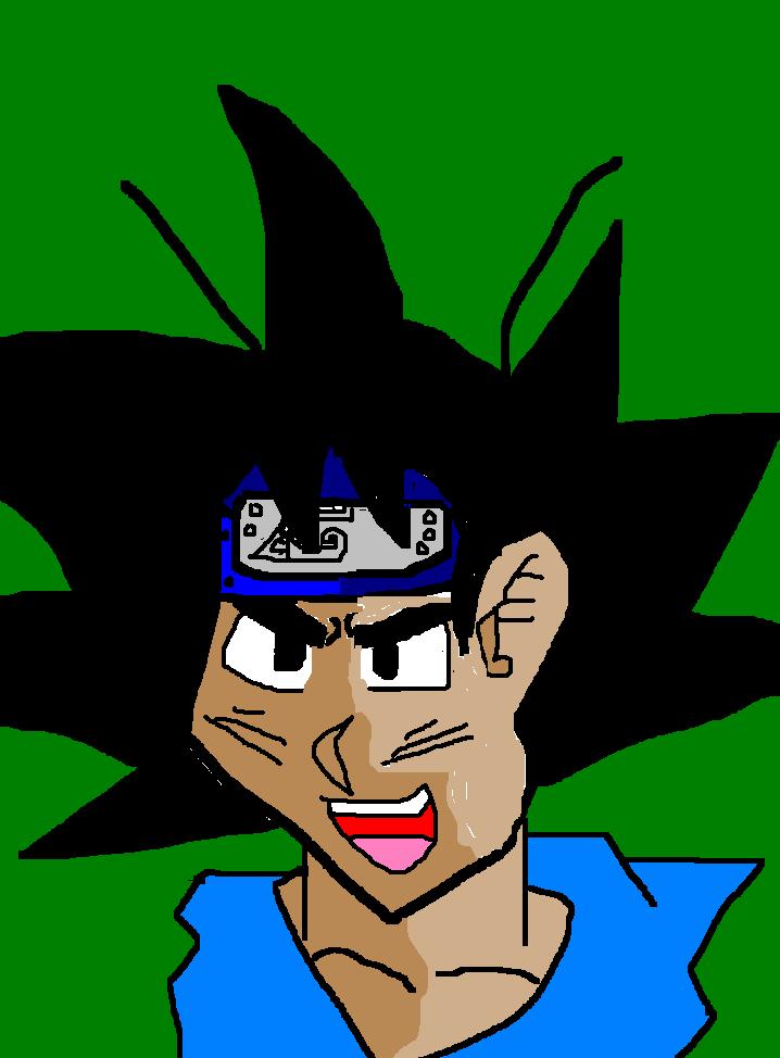 A Goku from GT wearing Naruto's Ninja Headband by Franktheicealchemist