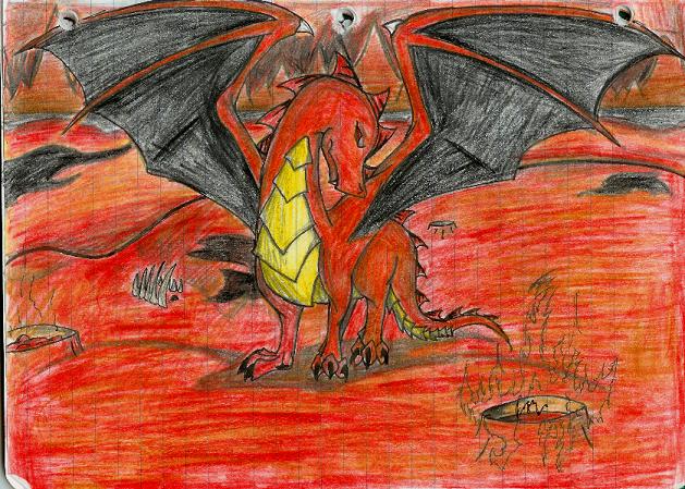 volcanic region dragon by Freakish_dragon_lover