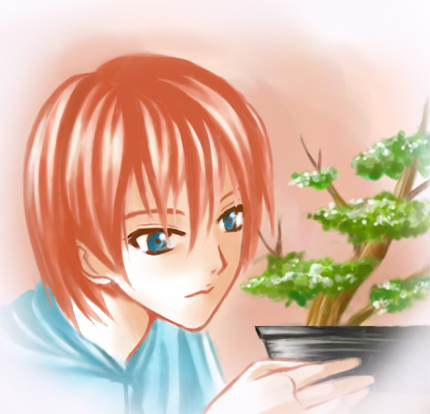 Fuji and a bonsai by Freyja