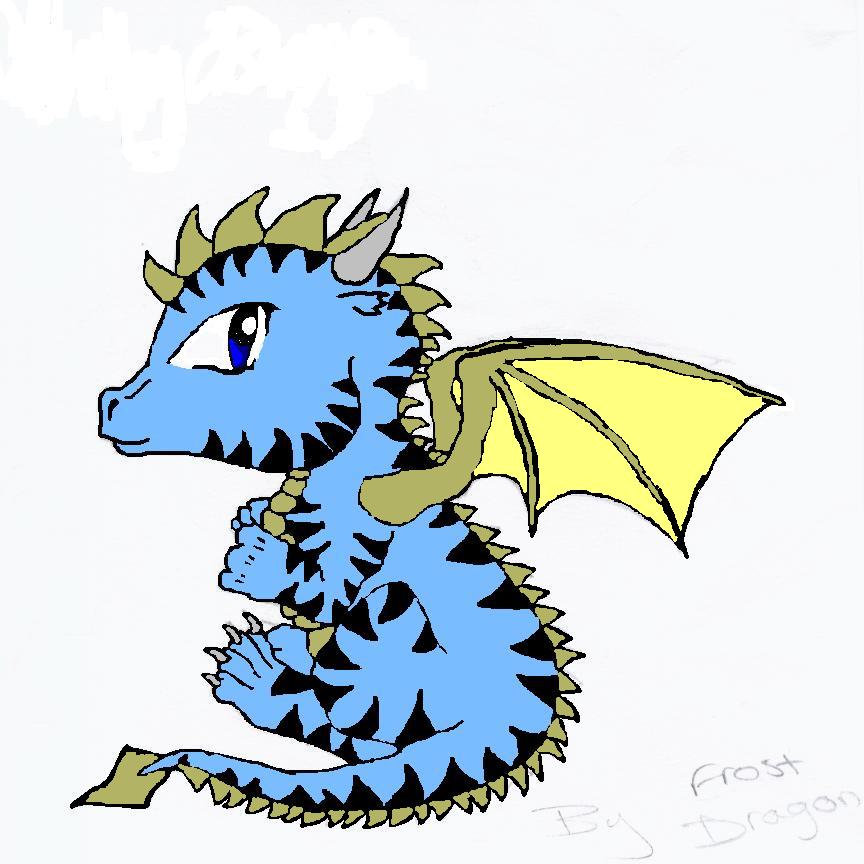 Chibi Dragon Baby (coloured) by Frost_Dragon