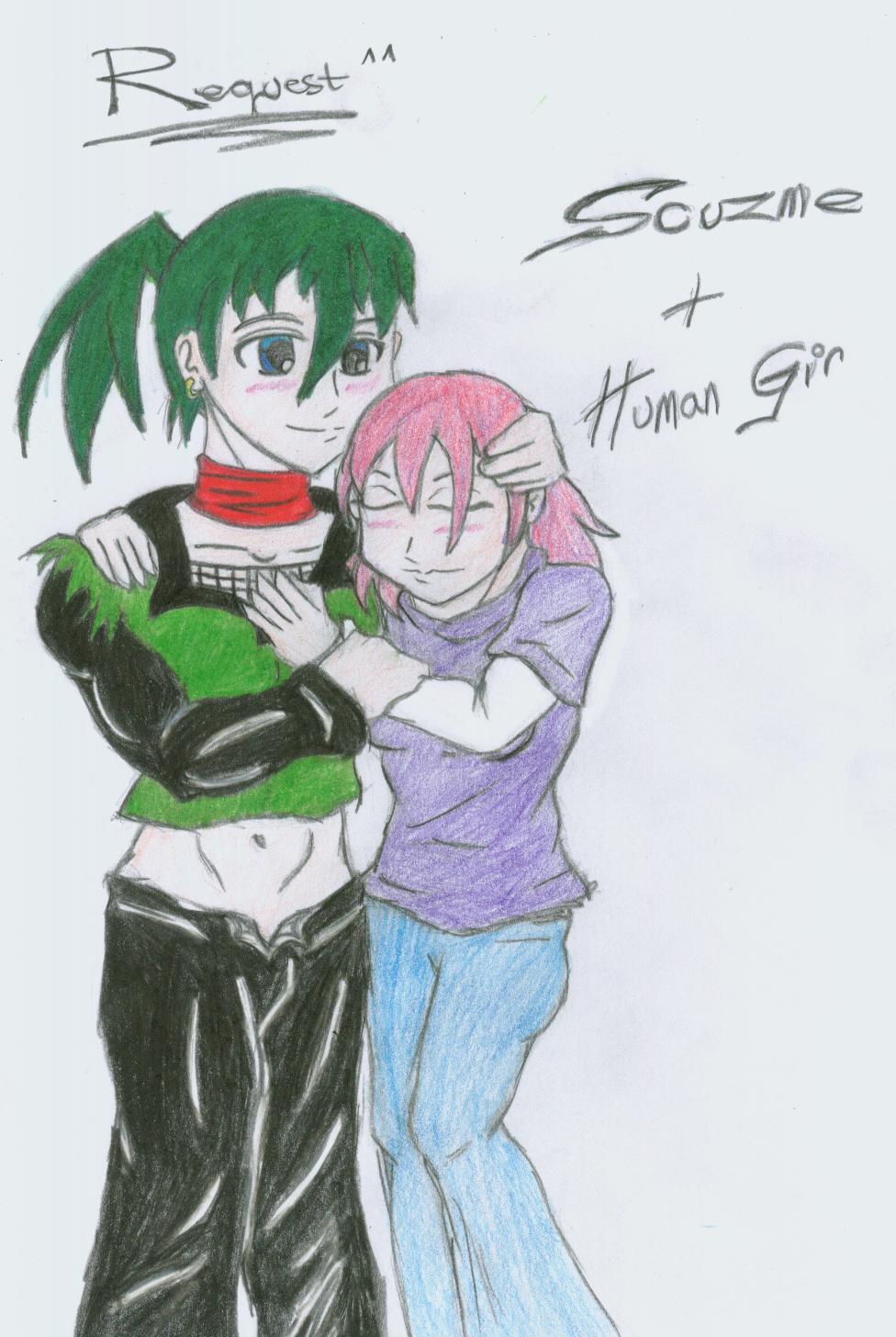 Request: Scuzme +  Sexy Human Gir by Frost_Dragon