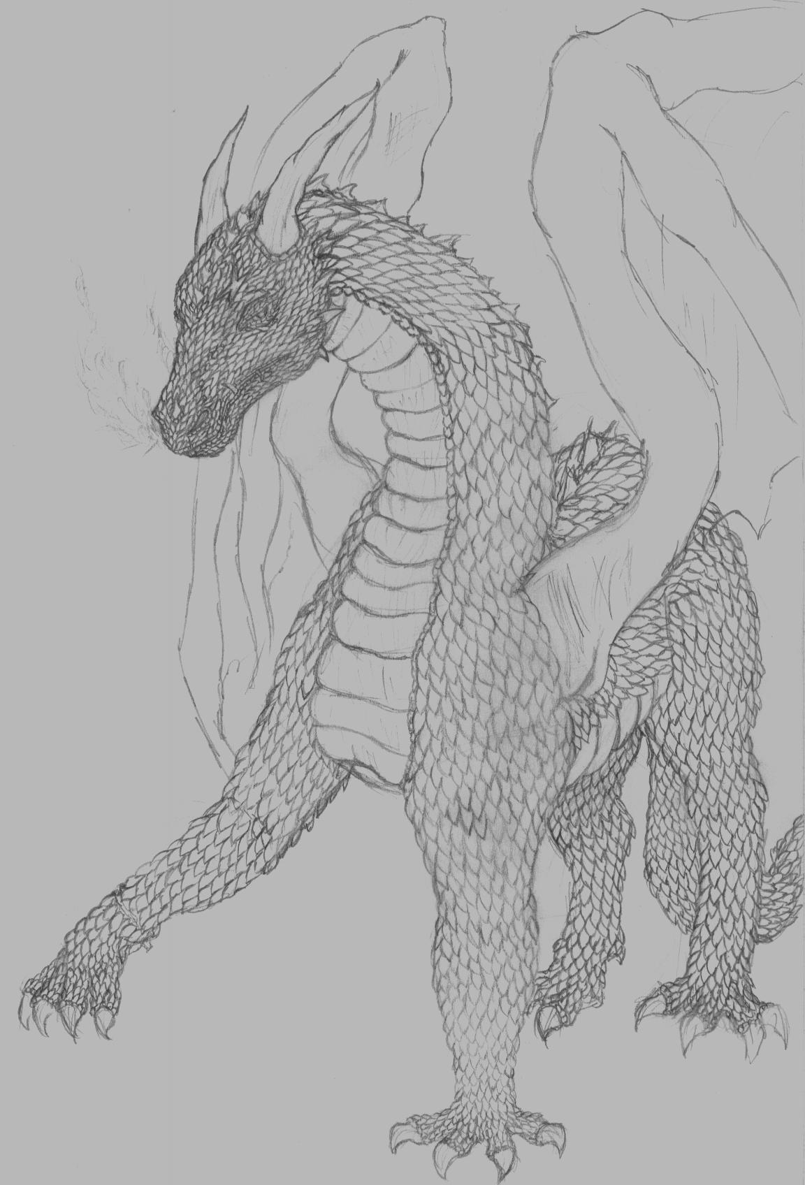 Sad Fire Dragon by Frost_Dragon