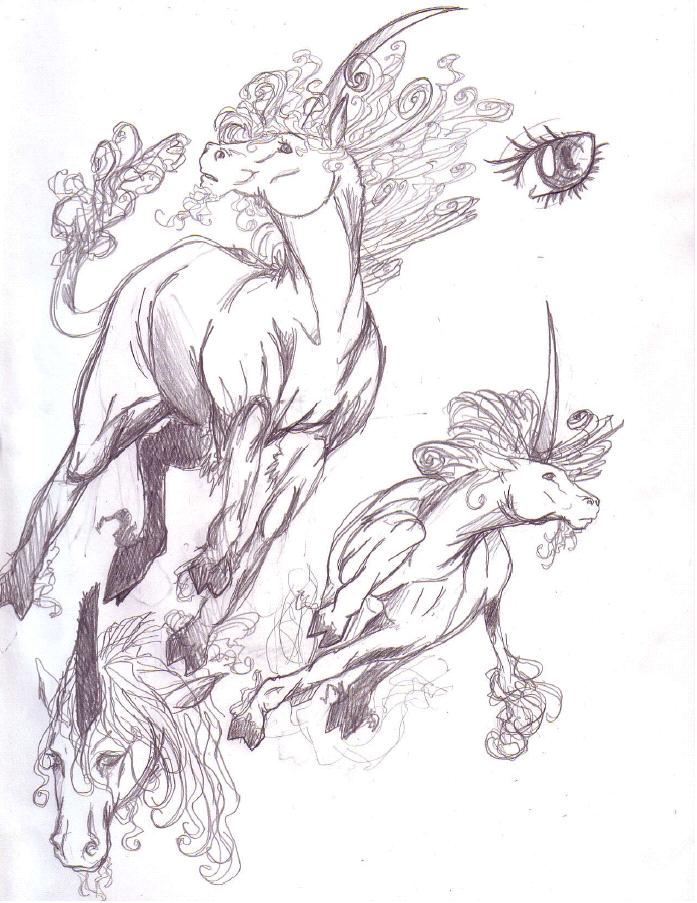 Unicorn Sketch by FuZzYpAnDa666