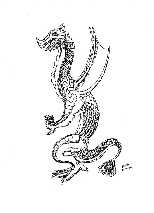Old Style Dragon by FudgemintGuardian
