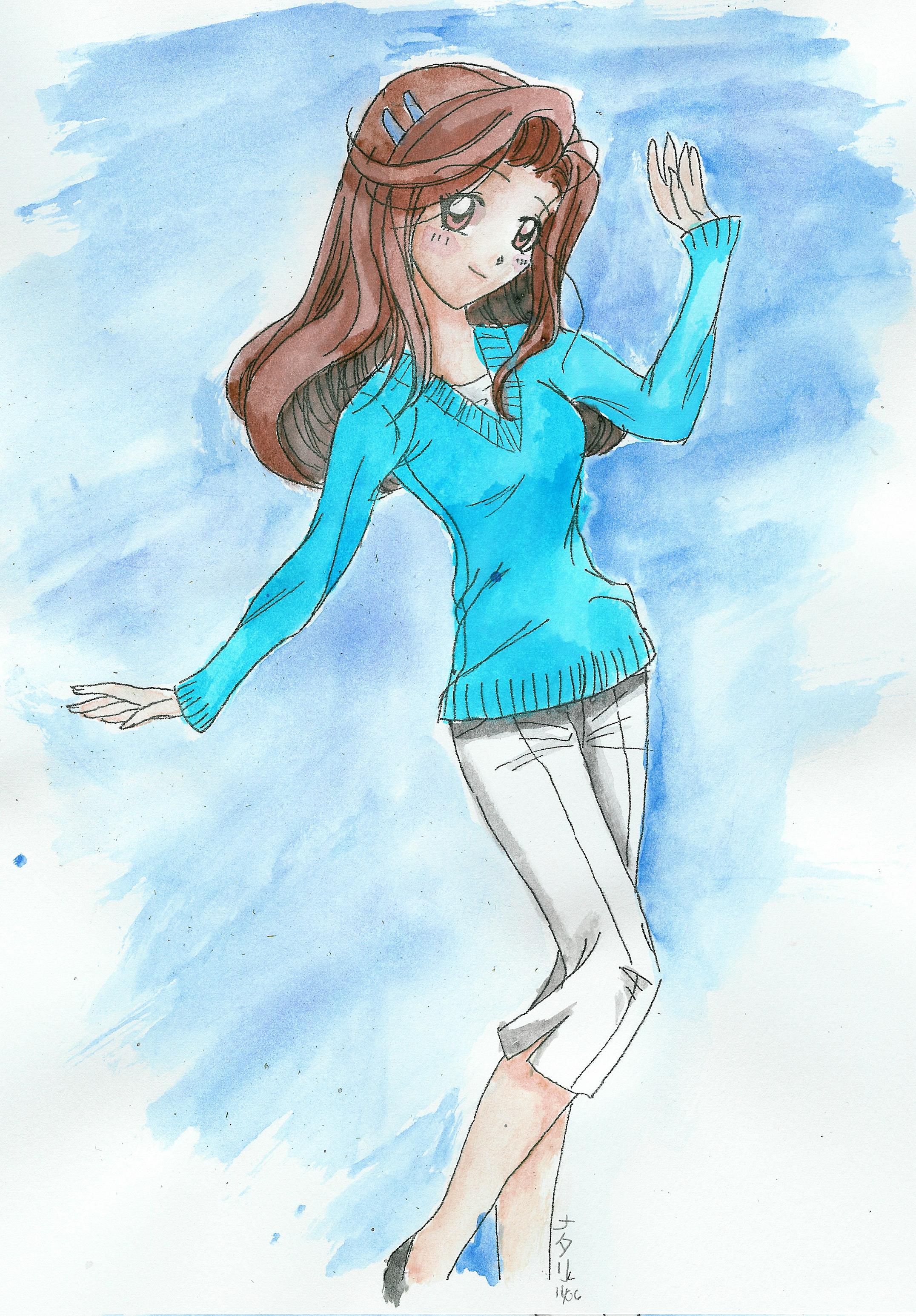 Manga Girl (Watercolor) by Fumie716