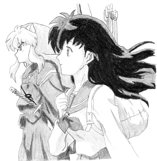 Inuyasha and Kagome (side by side) by Furfighter