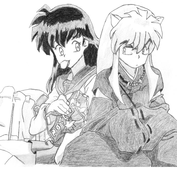 Inuyasha and Kagome (with chips!) by Furfighter