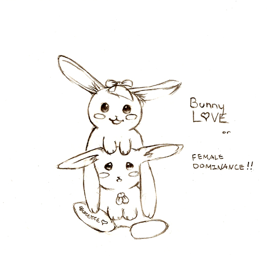 Bunny Love (uncolored) by faerwin
