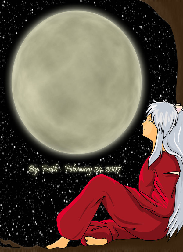 Inuyasha and the moon by faithy