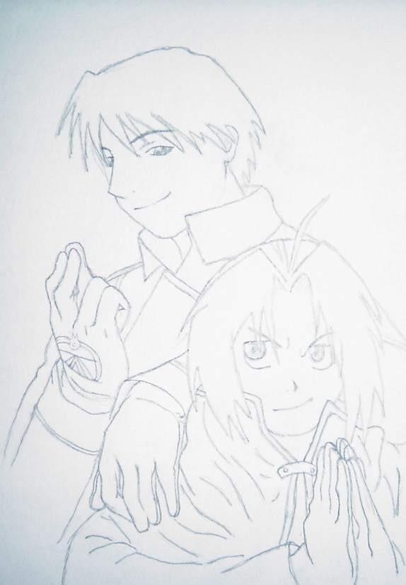 Ed and Roy line art by finalfantasygrl4
