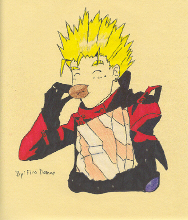 Vash Eating a donut!!!! by firedemon