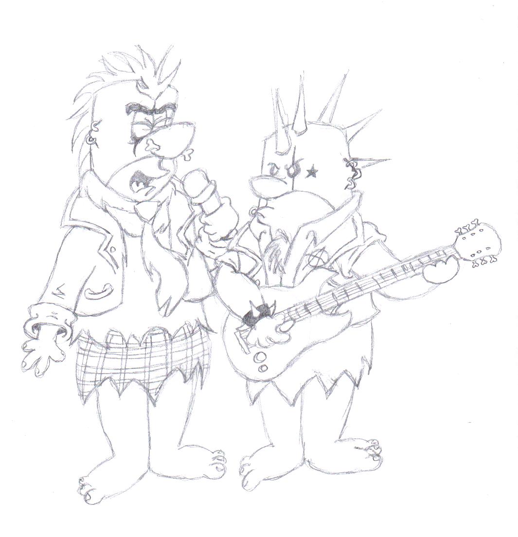 Punk Fred and Barney by flammingcorn