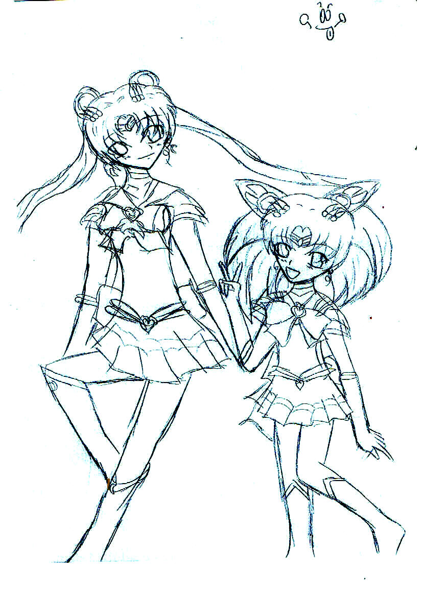 sailor moon and rini by flyingcoconut