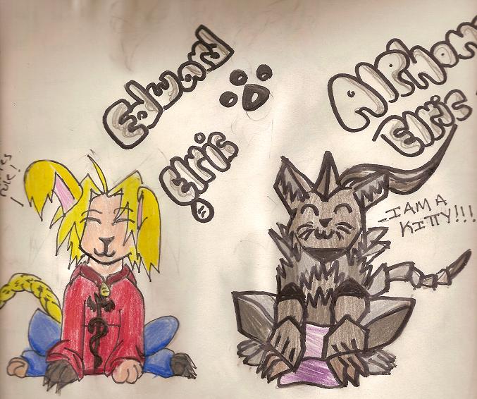 Kitty and Doggie/Al and Ed by fmaghostwolf