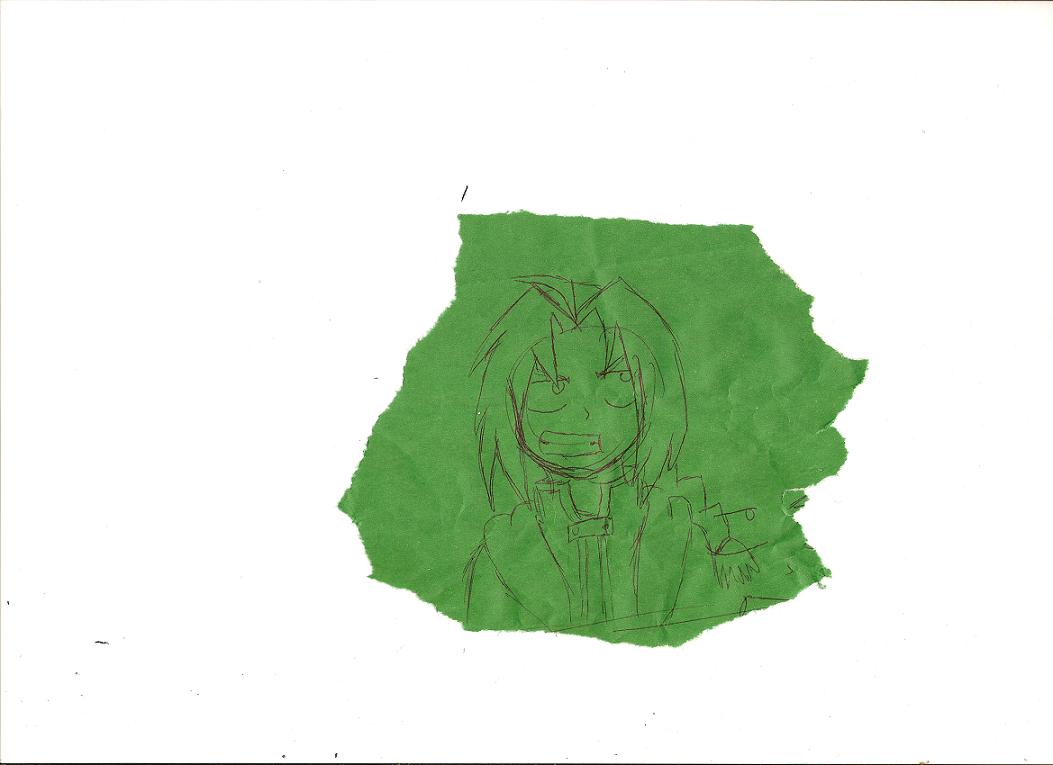 drawin on green paper by fmaghostwolf