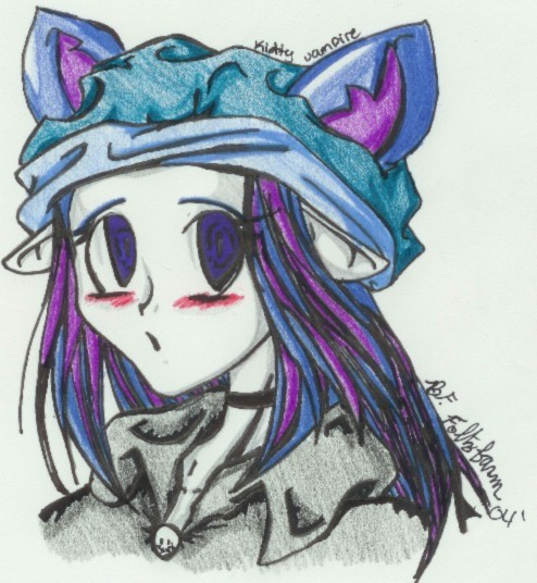 Vampire girl with Kitty Hat^^ by foltzfarm