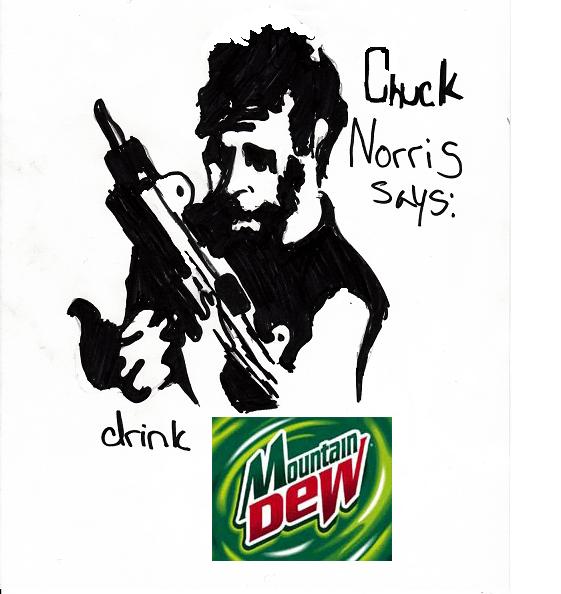 chuck norris says DRINK MOUNTAIN DEW! by fullnarutoZ