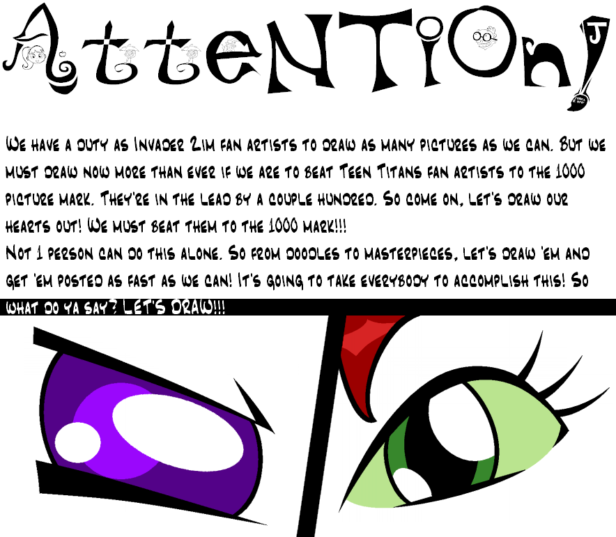  Attention iz fan artists!!! by GalaxyDancer