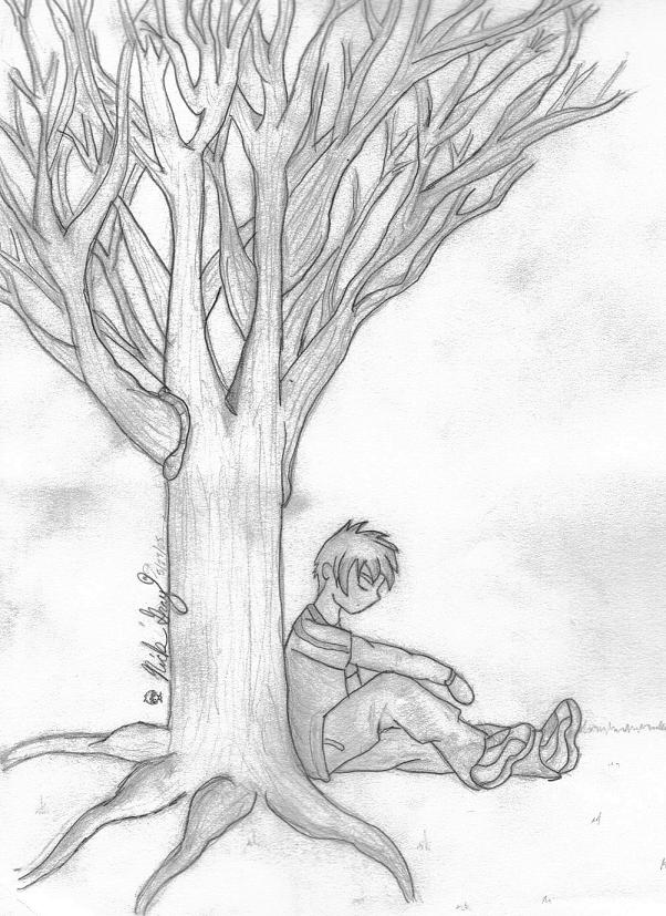 boy under tree by GameGrave05