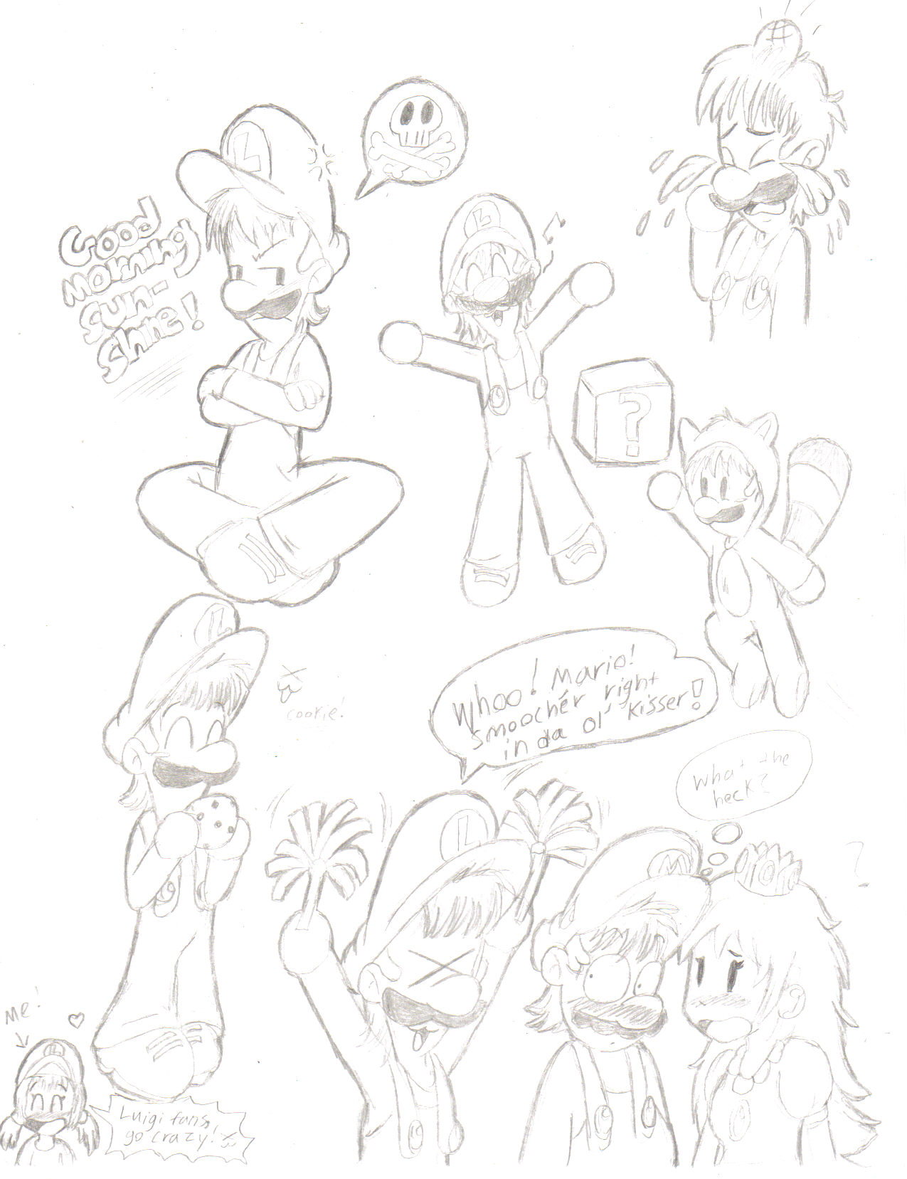 Luigi doodles!!! YAY!!! by Gamer_girl
