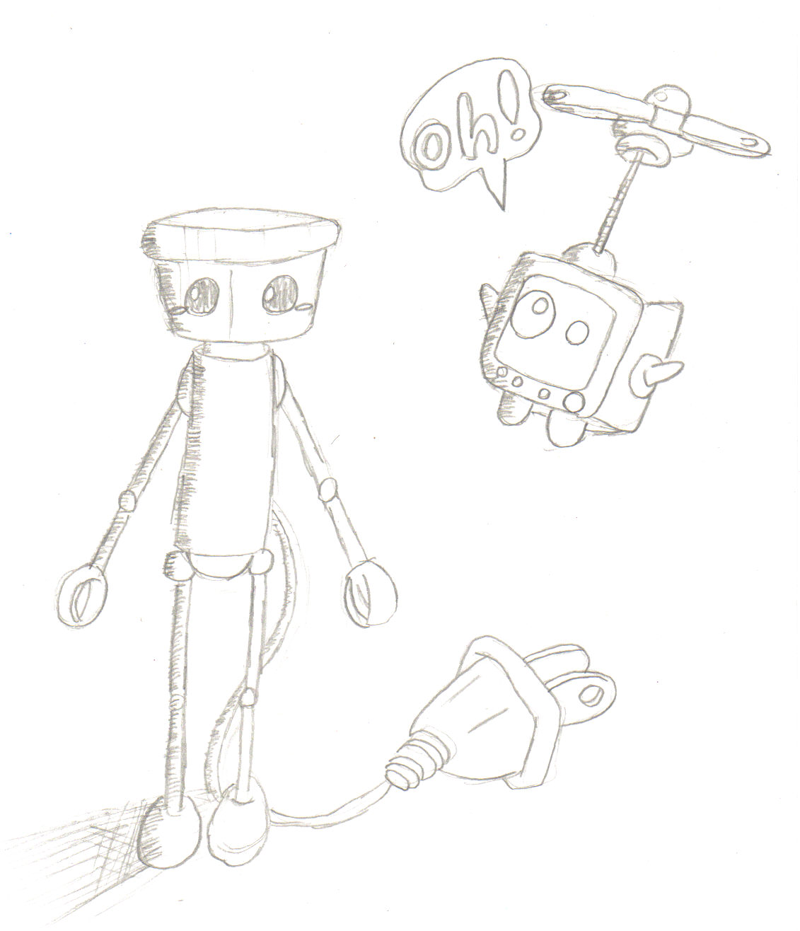 Chibi robo and telly by Gamer_girl