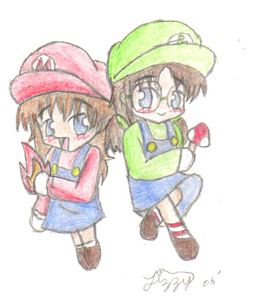mario sisters! (omg i colored it!!!) by Gamer_girl