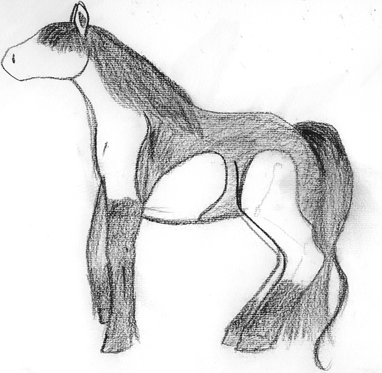 Charcoal horse by Gelarwing
